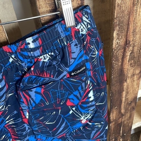 Columbia Swim trunks Men's Summerdry pocket Bright Indigo King Palm Size Medium - Picture 8 of 13